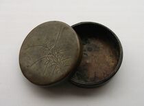 Late Qing Old copper ink cartridges Chisel Engineering Ancient Play Nostalgia Vintage House Bronze Ware Engraving Orchid Antique Old Objects Collection Miscellaneous Hot Pins