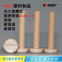 peek screw high temperature resistant screw with slotted disc head plastic screw high-strength bolt M6M8 plastic screw