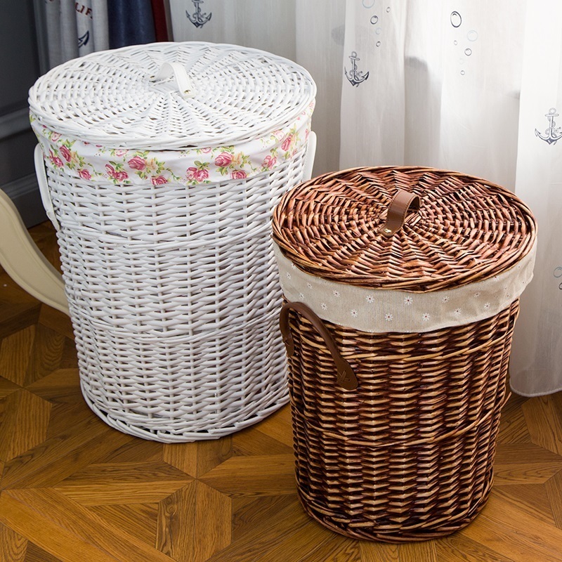 Rattan willow dirty clothes basket storage basket toy storage box bedroom living room laundry basket dirty clothes basket large