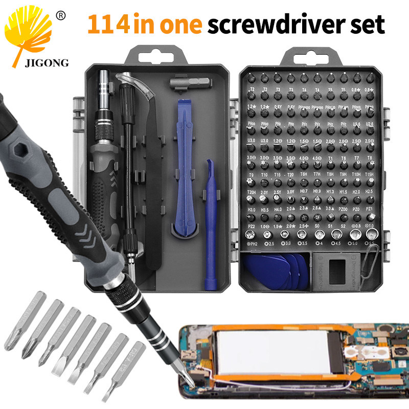 114 All-in-one High Hardness Mobile Phone Computer Dismantling Tool Multipurpose Home Repair Dismantling Screw Driver Kit