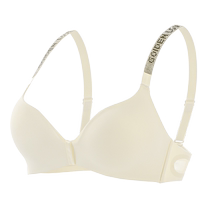 Catman Seamless Beautiful Back Underwear Summer Womens Thin Push-Up Small Breasts No Wire Ring Flash Diamond Shoulder Straps One-piece Bra