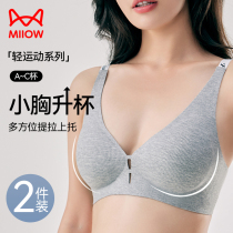 Catman light sports bra for women to push up small breasts lift prevent sagging shrink side breasts thin letter shoulder straps beautiful back bra