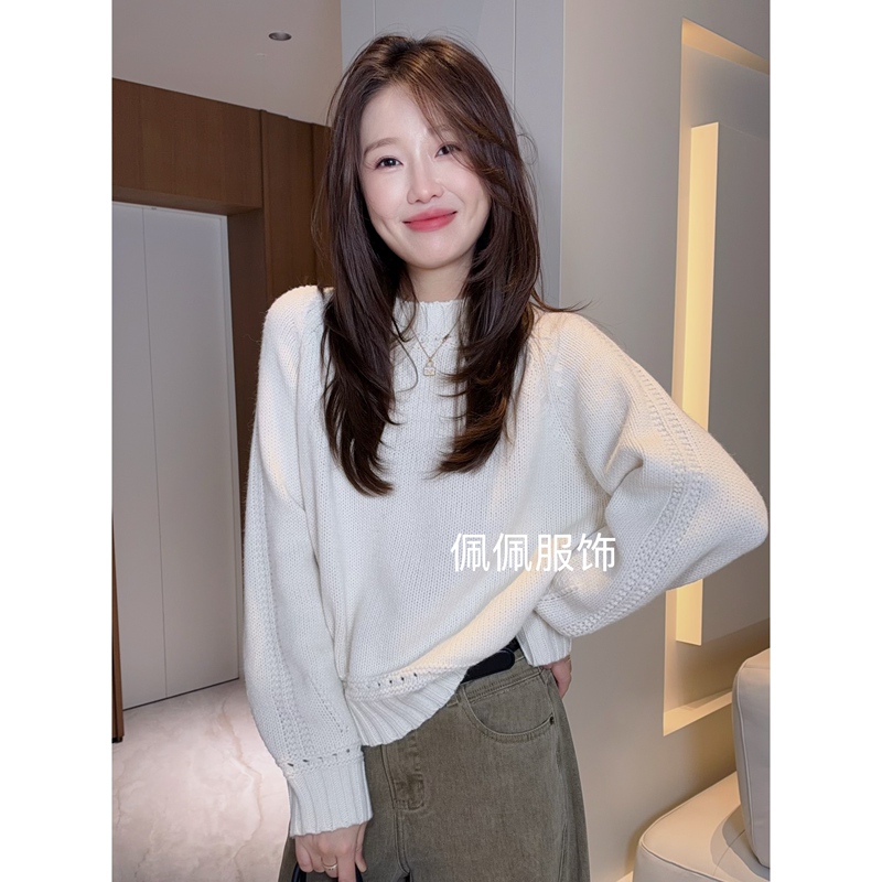 Peiyuhan Peipei【Toast】Simple Thick-Knit Sweater for Women, Autumn and Winter Long-Sleeve Knitwear G14535 Peiyuhan Peipei【Toast】Simple Thick-Knit Sweater for Women, Autumn and Winter Long-Sleeve Knitwear G14535