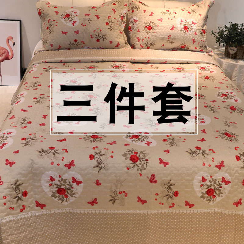Clip cotton quilted bed cover Three sets pillowcase Summer Eurostyle upscale lavish American Korean two-sided face with non-slip
