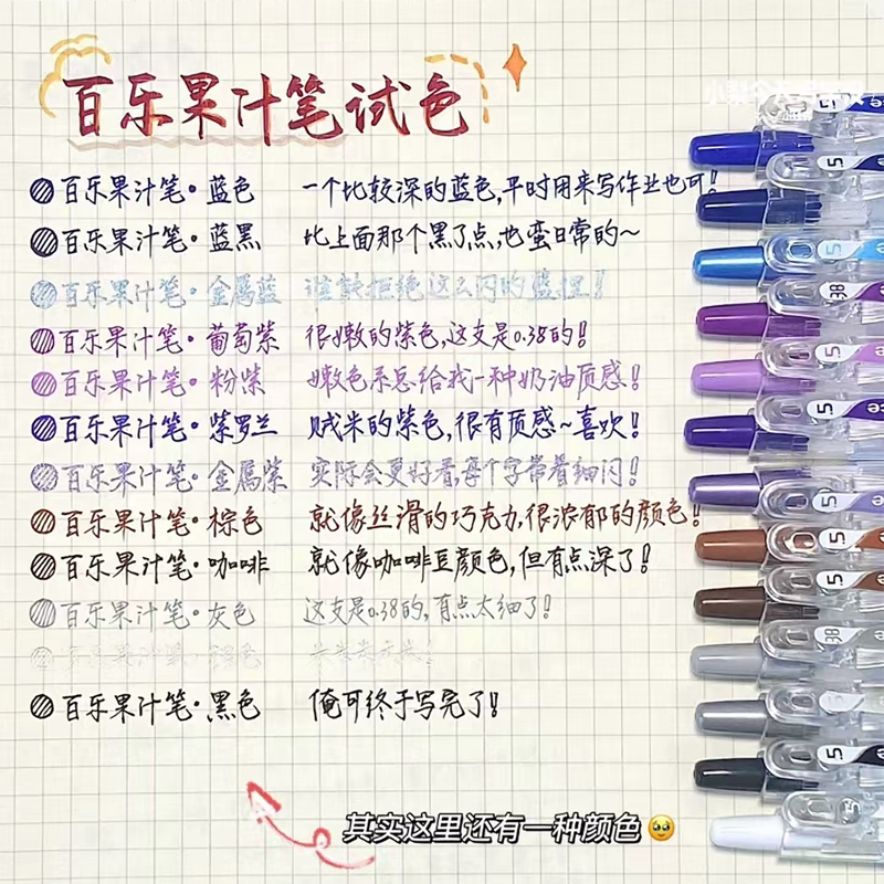 日本pilot百乐笔Juice果汁笔0.5mm百果乐中性笔彩色按动水笔10EF
