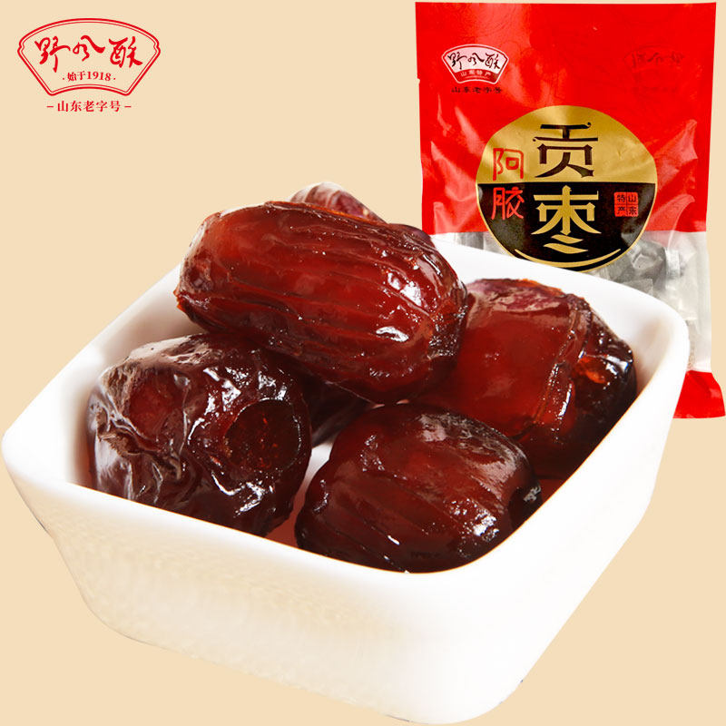 Wild Wind Crisp Shandong specialty Ejiao tribute dates 400g bag Seedless small package snack candied candied dates ready-to-eat