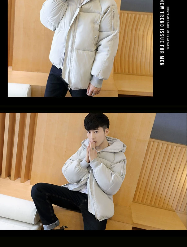 男 冬装 版 lỏng xu hướng đẹp trai dày yêu thích bf Áo khoác cotton nam phong cách Harajuku áo khoác kaki nam