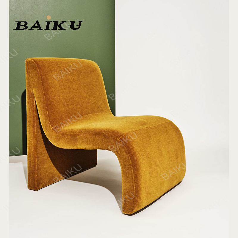 Nordic Modern Simple Personality Creative Design Abstract Shaped Curved Lines High Heels Chair Single Leisure Sofa