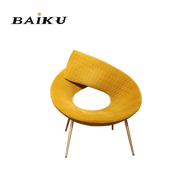 Nordic ins design modern creative bedroom study hotel furniture glass steel special-shaped snail leisure chair