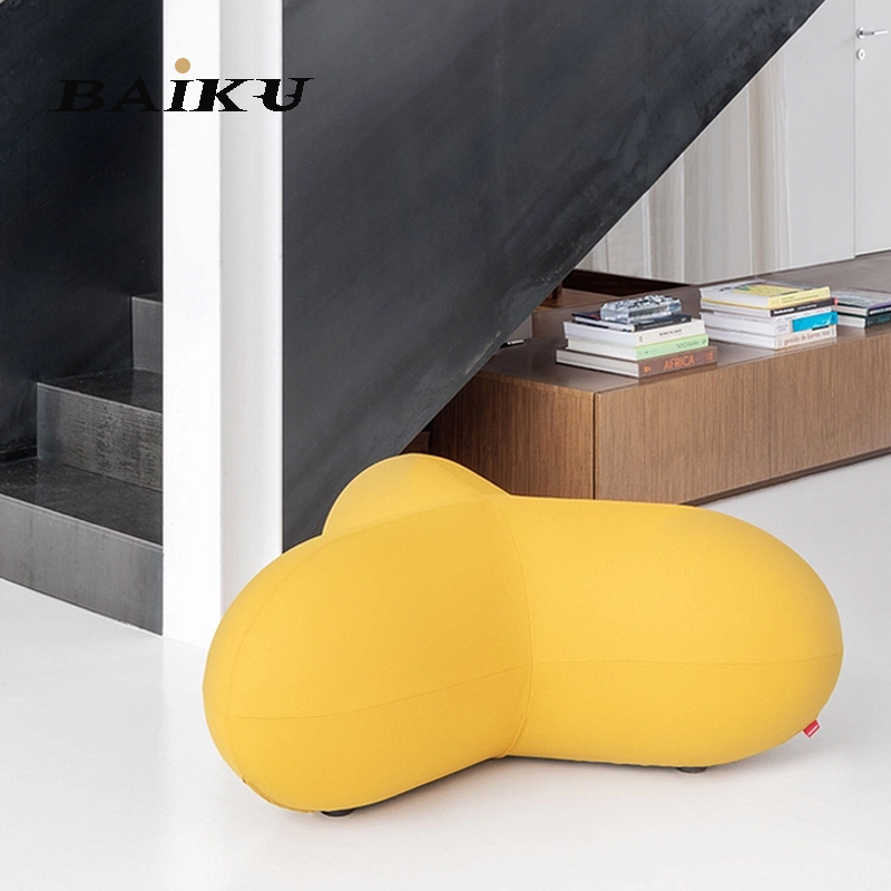 Nordic design small apartment stool cartoon fiberglass seat home low stool amusement park cute fabric sofa chair