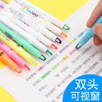 Japanese Mitsubishi Pale Color Double Head Highlighter Window UNI PROPUS Student Highlighter Pen Science