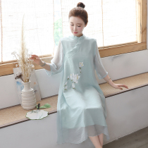 Pregnant women Hanfu summer womens improvement modern autumn costume cheongsam pregnancy Chinese style Tang dress day