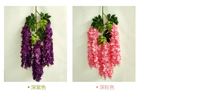 Mô phỏng Wisteria Hoa Đậu Hoa Chuỗi Violet Hoa lụa Trang trí Vine Vine Trần Wedding Fake Hoa Mây Tường Treo Hoa - Hoa nhân tạo / Cây / Trái cây