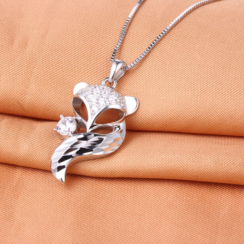 Fox Necklace Woman S925 Pure Silver Ornament Pendant Fashion Personality Minimalist Collarbone Small Crowddesign Superior Feel Jewellery