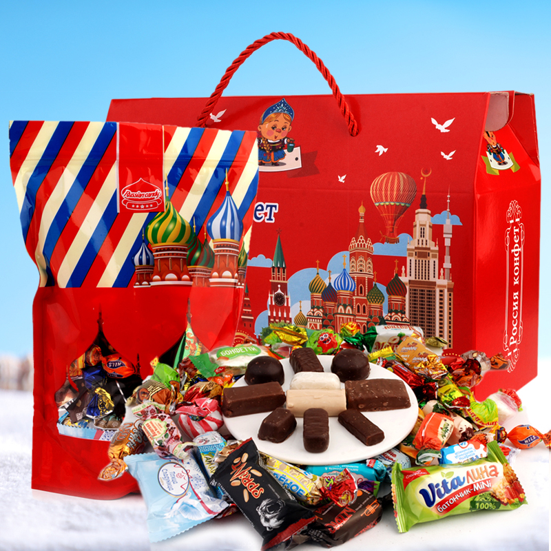  2 catty Russian imports mixed Chocolate Multi-taste Candy Big Gift Bag Gift Box Wedding Delight