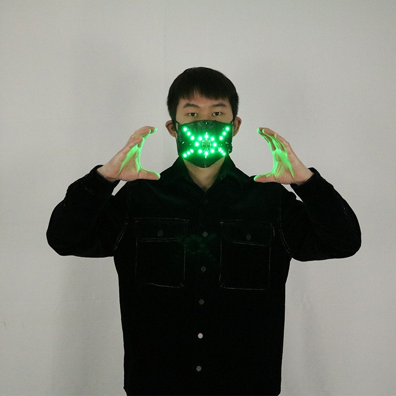 New LED Light-Up Mask for Annual Meetings, Live Streaming Atmosphere, Fluorescent Mask, Cosplay Stage, Clubbing Light Prop, Trendy