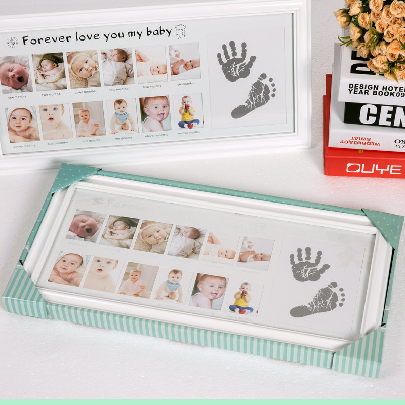 Baby handfoot prints, handfoot prints, newborn, full moon, commemorative creative photo frames, baby Hundred Days, hand and foot prints, gifts
