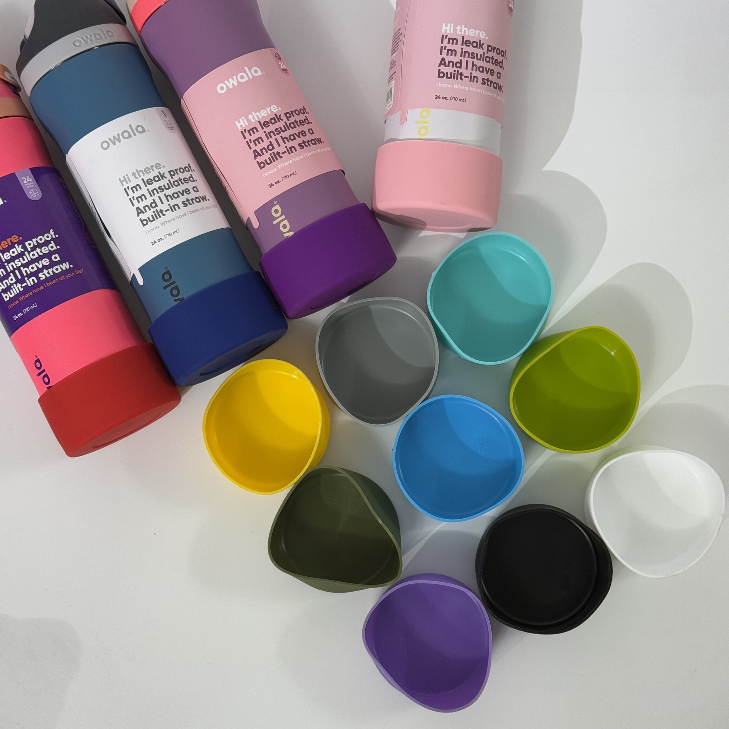 New Owala insulated cup silicone cup sleeves and coasters, 24OZ/32OZ/40OZ water cup sleeves, short style