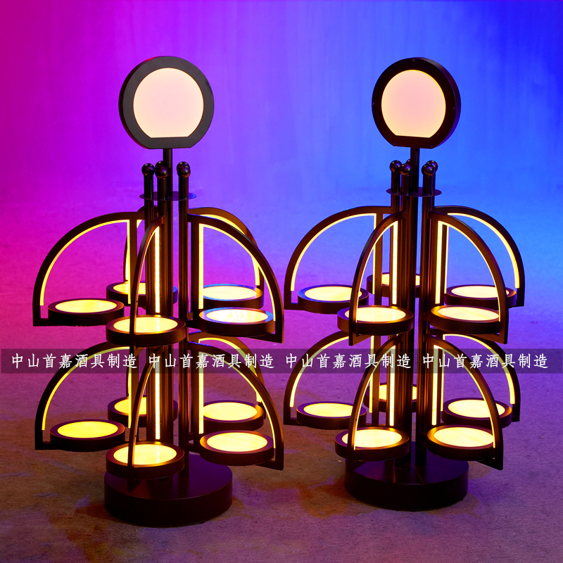 LED luminous bar holographic 3D fruit plate KTV creative decoration snack plate fruit plate plate luxury supreme large fruit plate