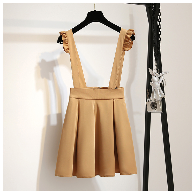 VK旗艦店 韓國風甜美雪紡衫百褶裙套裝長袖裙裝