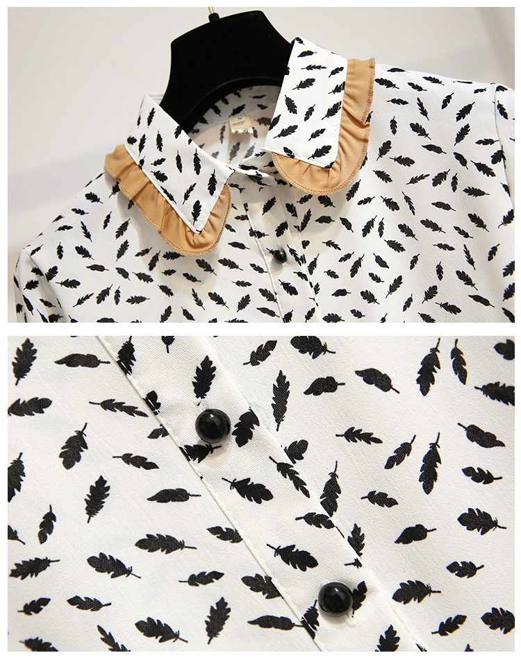 VK旗艦店 韓國風甜美雪紡衫百褶裙套裝長袖裙裝