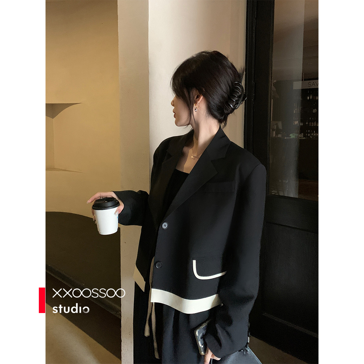 xxoossoo Leisure 100 lap small white side suit jacket 2022 new 100 hitch suit