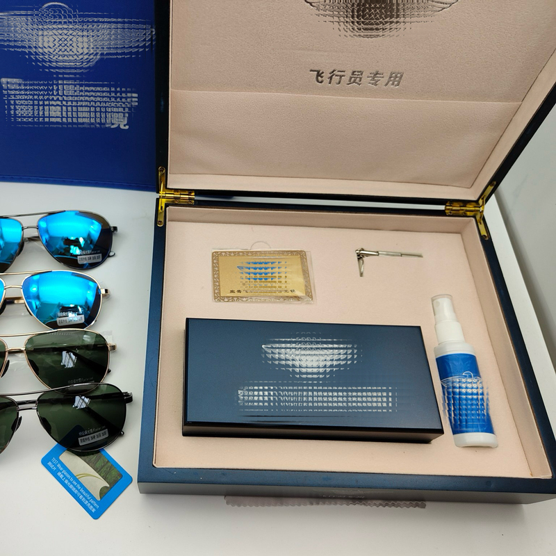 Large Wooden Box with Individually Numbered Aviation Sunglasses, Titanium Alloy Sunglasses, Genuine Distribution Polarized Sunglasses, Gift Box Sunglasses Large Wooden Box with Individually Numbered Aviation Sunglasses, Titanium Alloy Sunglasses, Genuine Distribution Polarized Sunglasses, Gift Box Sunglasses