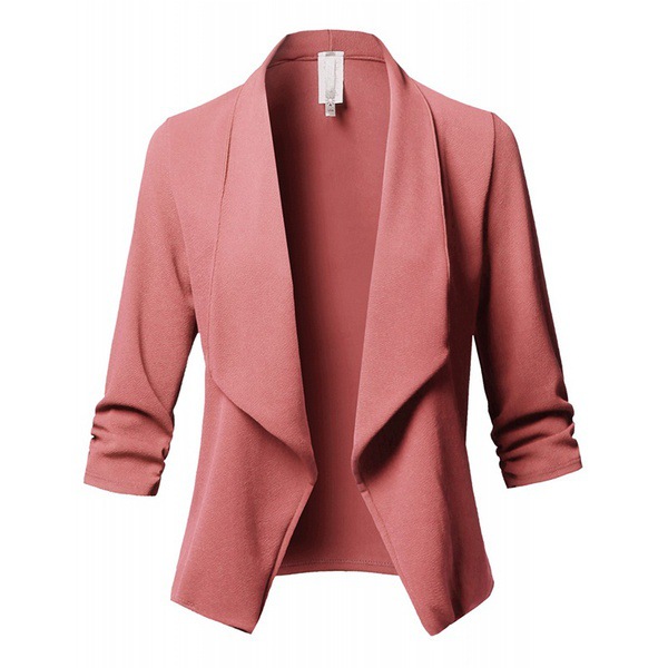 Phụ nữ rắn Blazers Cardigan dài Coat Sleeve Jackets