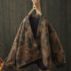 Ethnic style printed bat-shaped cotton coat