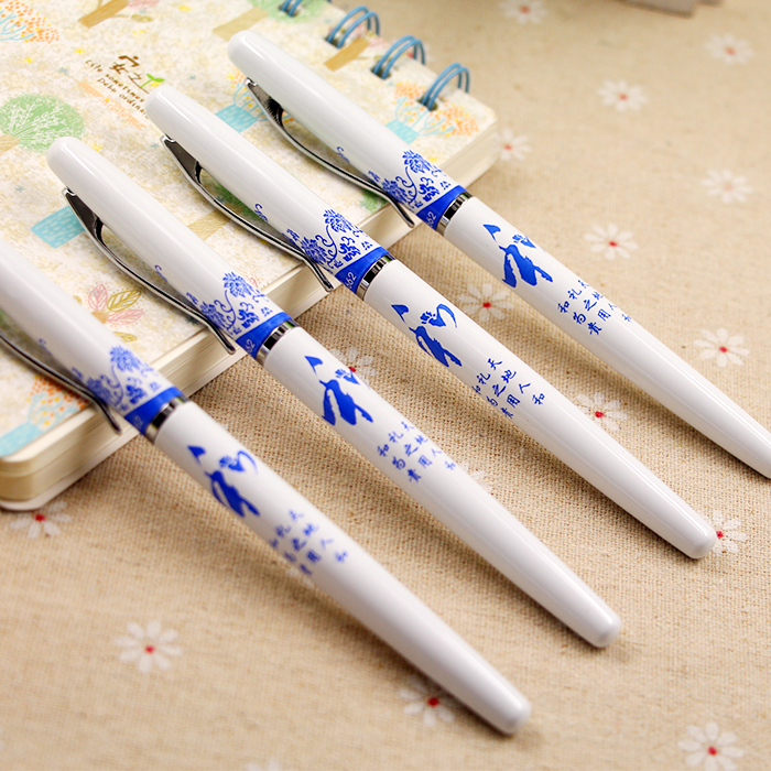 Rotten pen 662 middle school students special 0 38mm pen retro - blue ceramic office practice writing metal wholesale