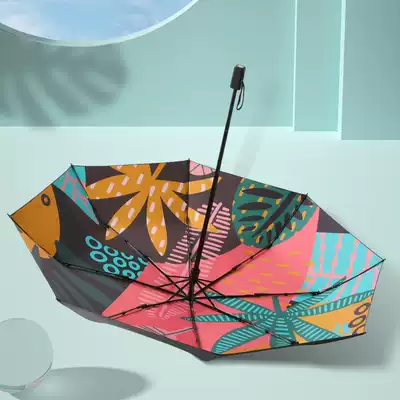 CK parasol female hipster vinyl sunscreen UV folding small portable rain umbrella