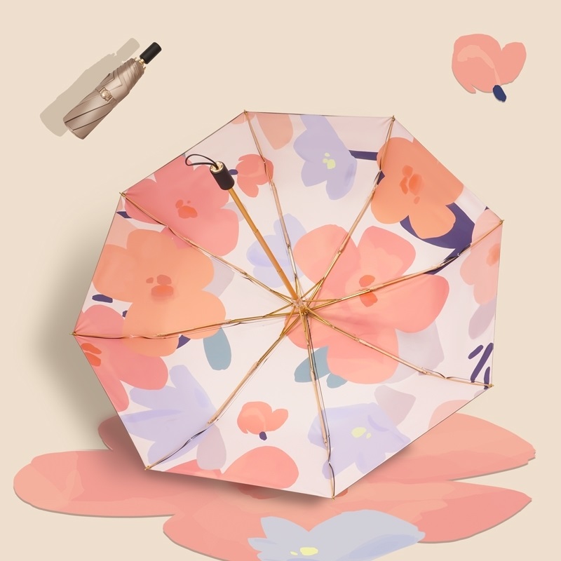 Japanese CK umbrella female summer super sunscreen UV compact portable automatic sun and rain dual-use umbrella