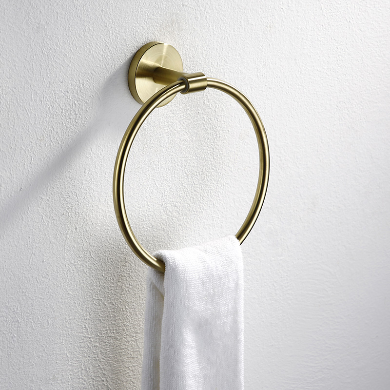 Export German wire - drawn gold stainless steel wipe hand towel ring round towel hanging bathroom hardware