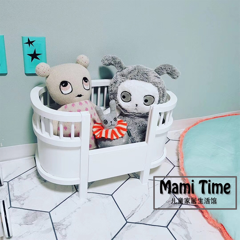 Ins Nordic style play house toy solid wood cute creative dog bed pet cat bed children's room doll bed