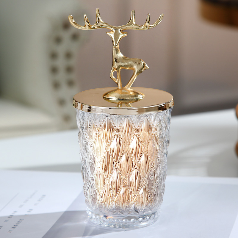 Light luxury glass toothpick tube Home living room creative toothpick storage box Simple fashion cotton swab box snack storage jar