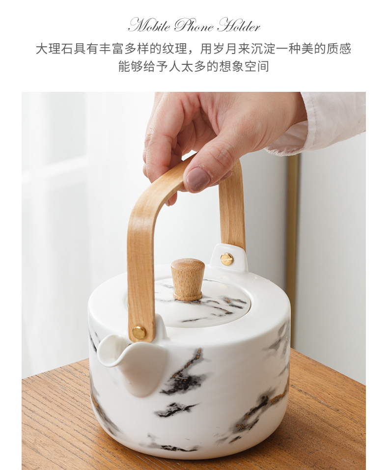 The Small Japanese ceramic tea set home sitting room is contracted teapot teacup travel a whole set of kung fu tea set