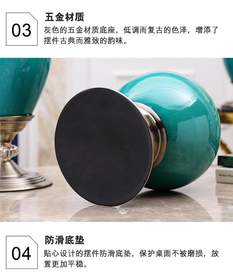 European ceramic vase furnishing articles villa living room table flower arranging American household dry flower decoration key-2 luxury example room
