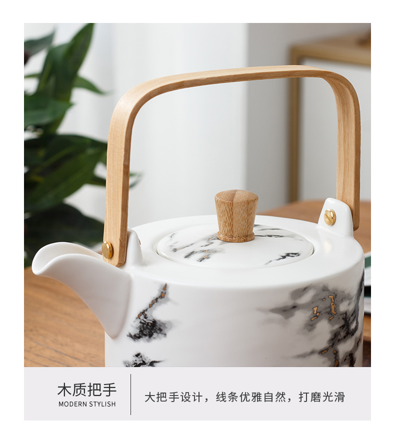 The Small Japanese ceramic tea set home sitting room is contracted teapot teacup travel a whole set of kung fu tea set