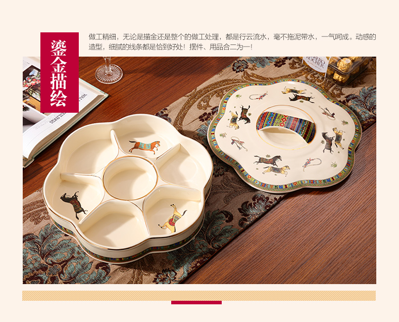 European candy box dry fruit tray was home New Year means zero box melon seed box of the sitting room of modern creative ceramic bowl