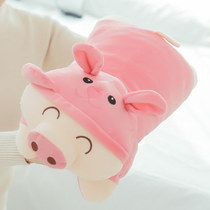 Piggy Page electric hot water bag double hands cute explosion-proof warm water bag cartoon plush removable rechargeable hand warmer