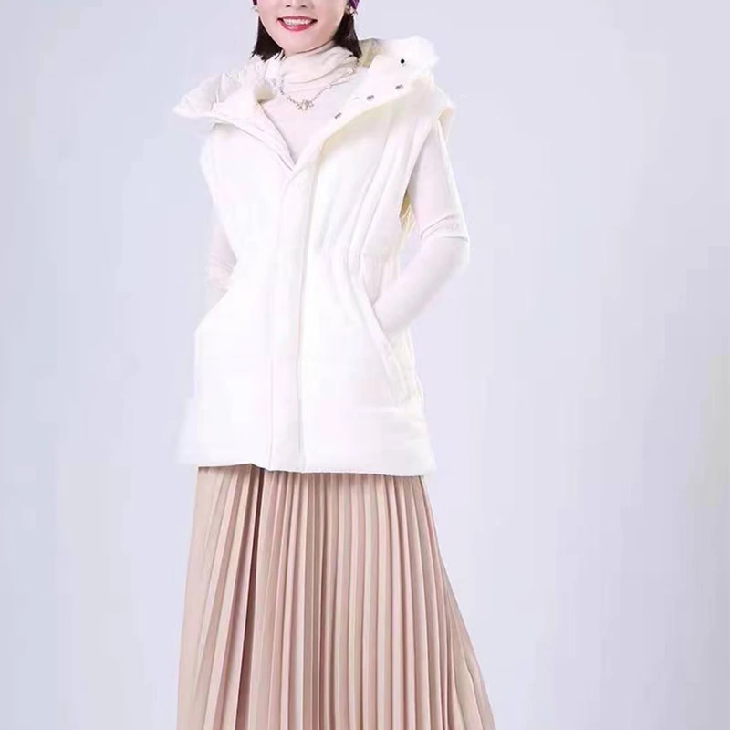 Cờ Oamaishi 2020 mùa đông phụ nữ mới áo vest trùm đầu áo khoác cotton ấm áp Hàn Quốc bông lỏng - Áo vest