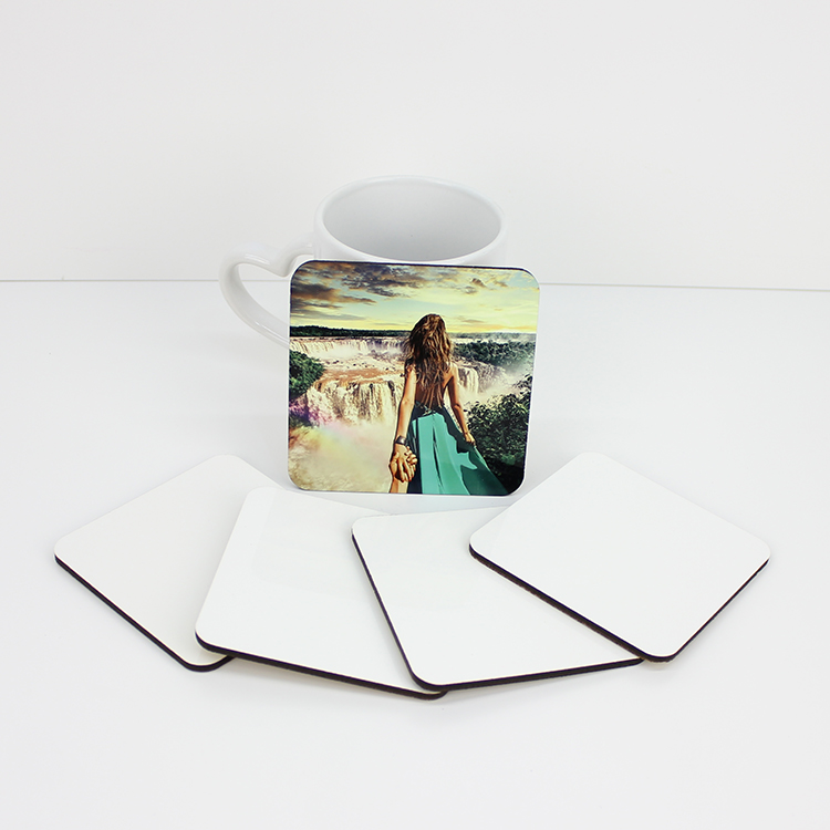 Square MDF coaster blank consumables thermal transfer DIY made waterproof coating coaster using thermal transfer mechanism