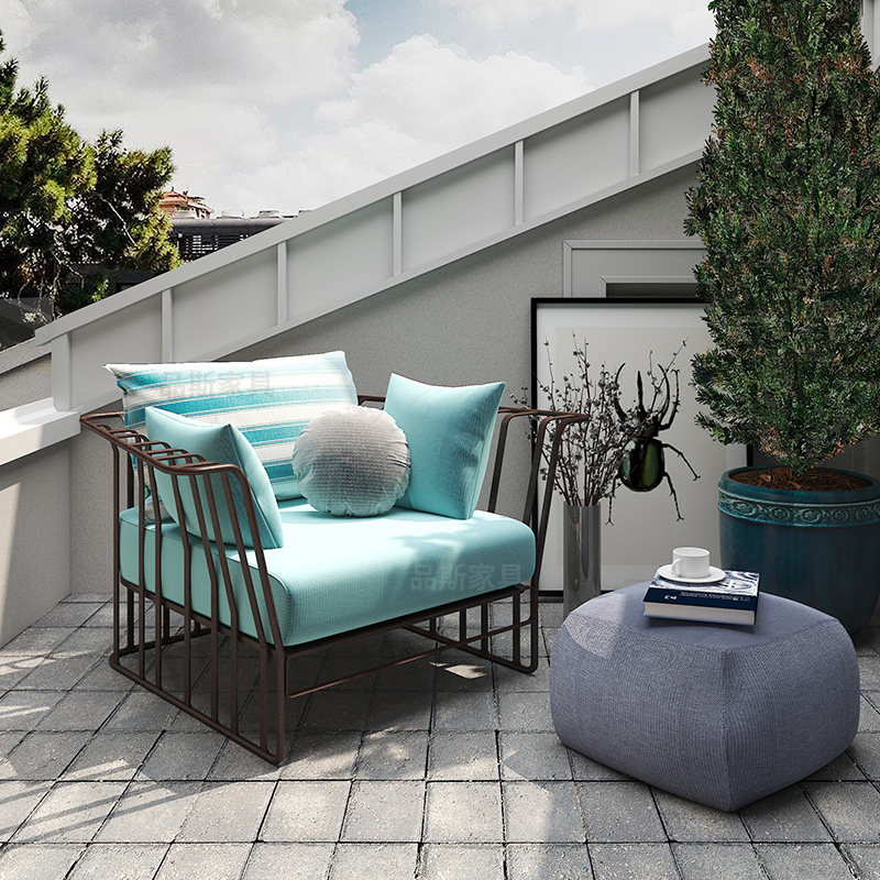 Nordic Single-person Sofa Chair Simple Leisure Single Chair Lightly Luxury Single Chair Sofa Balcony Courtyard Cottage