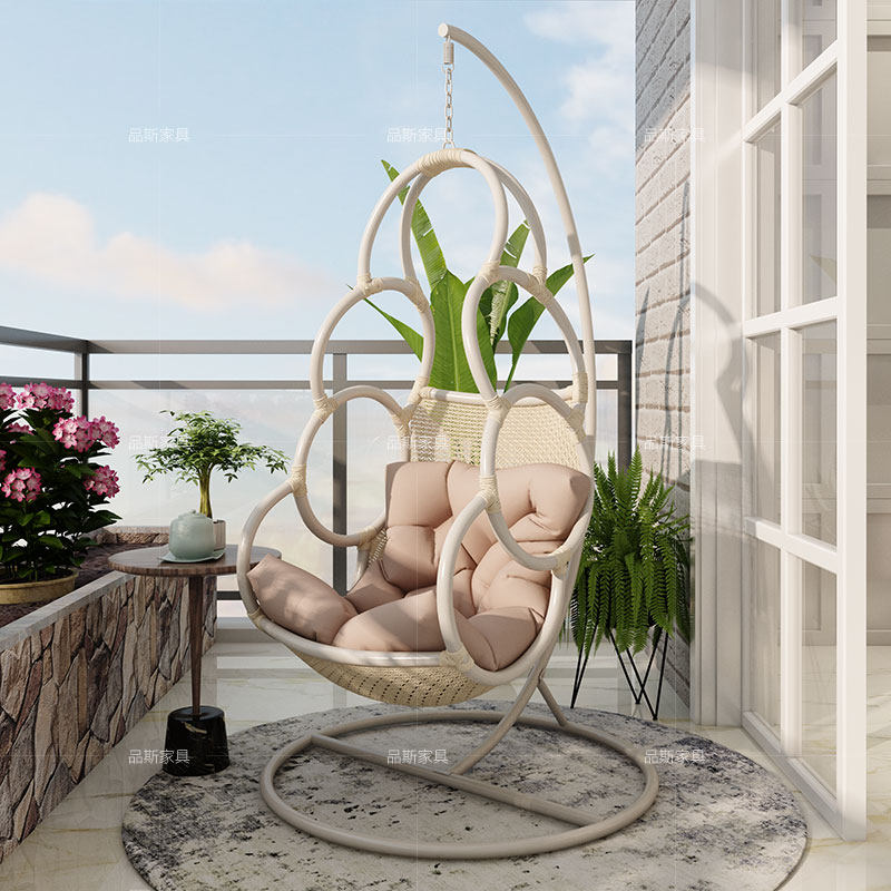 Nordic outdoor rattan hanging basket balcony adult hanging chair indoor rocking chair rattan chair swing bird's nest cradle chair home