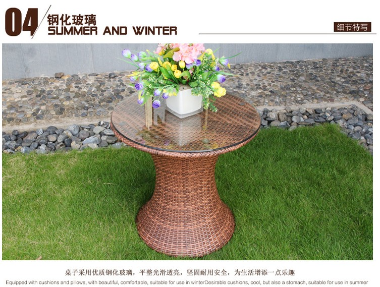 Bàn ghế mây ngoài trời giải trí bàn ghế kết hợp ô ghế mây bàn cà phê ghế ba hoặc năm bộ ban công wicker ghế - Bàn ghế ngoài trời / sân bàn ghế mini ban công