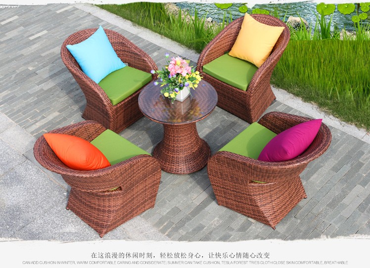 Bàn ghế mây ngoài trời giải trí bàn ghế kết hợp ô ghế mây bàn cà phê ghế ba hoặc năm bộ ban công wicker ghế - Bàn ghế ngoài trời / sân bàn ghế mini ban công