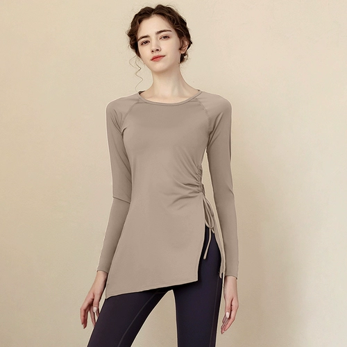 Одежда для йоги, длинный комплект для тренировок для спортзала, спортивный лонгслив, для бега, средней длины, по фигуре