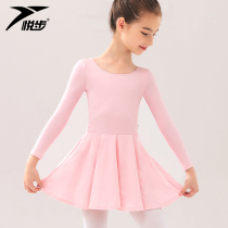 Childrens dance clothes female ballet gymnastics short skirt jumpsuit long-sleeved dance practice clothes Chinese dance examination clothes