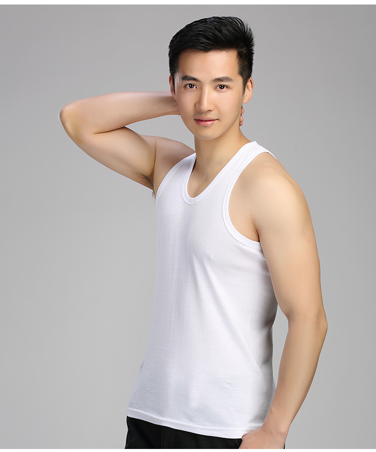 Nam vest cotton thanh niên thể thao mùa hè đáy triều trung niên lỏng lẻo cộng với phân bón XL cotton mồ hôi vest