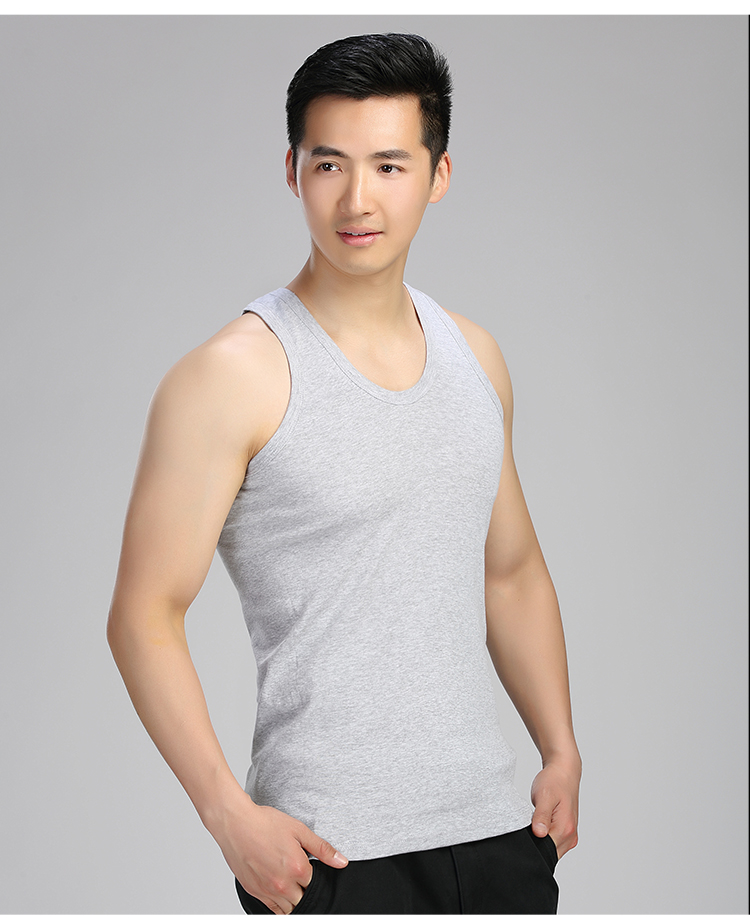 Nam vest cotton thanh niên thể thao mùa hè đáy triều trung niên lỏng lẻo cộng với phân bón XL cotton mồ hôi vest